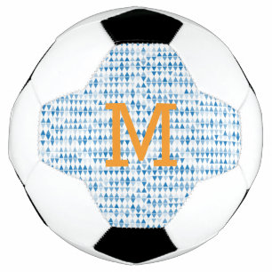 Balón de Fútbol con Patrón de Triángulo Azul – Mon