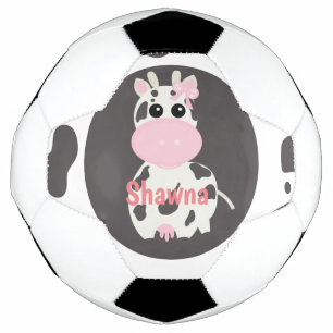 Balón de Fútbol con Patrón Rosa de Vaca Monograma 