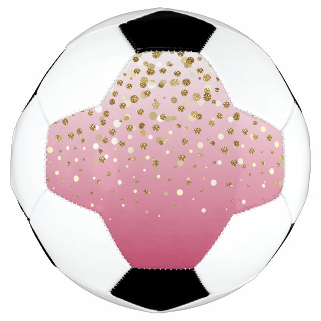 Balón De Fútbol Confesti purpurina de oro de Girona moderna Gradie (Anverso)