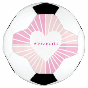 Balón De Fútbol Corazón de nombre personalizado rosa de Rubor