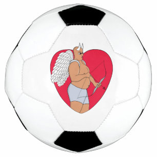 Balón De Fútbol Corazón romántico con un cupido inusual