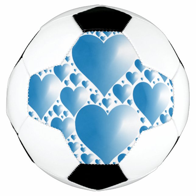 BALÓN DE FÚTBOL CORAZONES AZULES (Anverso)