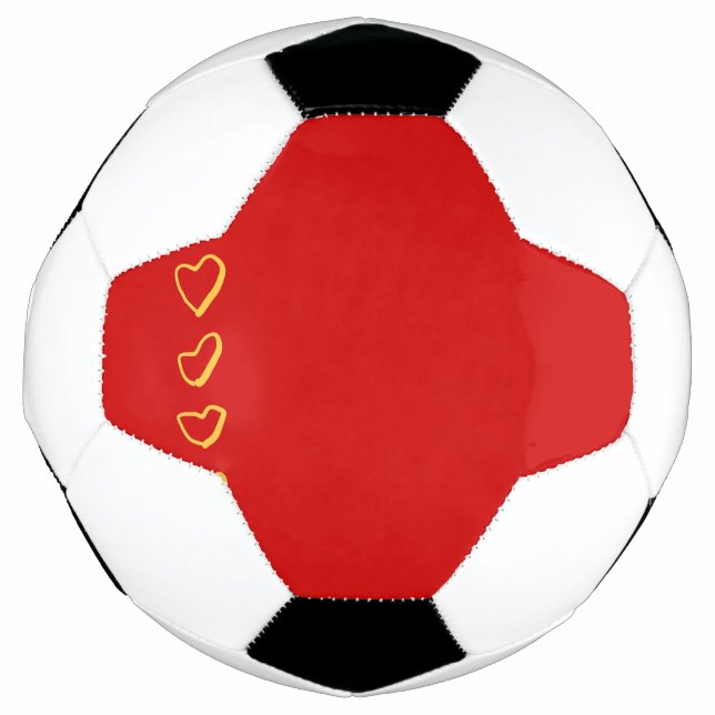 Balón De Fútbol Corazones Rojos (Anverso)