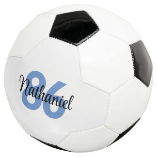 Balón De Fútbol Crea tu propio chico personalizado azul blanco