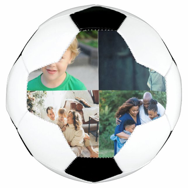 Balón De Fútbol Create Your Own 4 Photo Collage (Anverso)