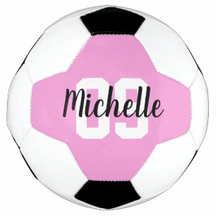 Balón De Fútbol Create Your Own Custom Name Number Pink