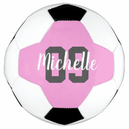 Balón De Fútbol Create Your Own Custom Name Number Pink