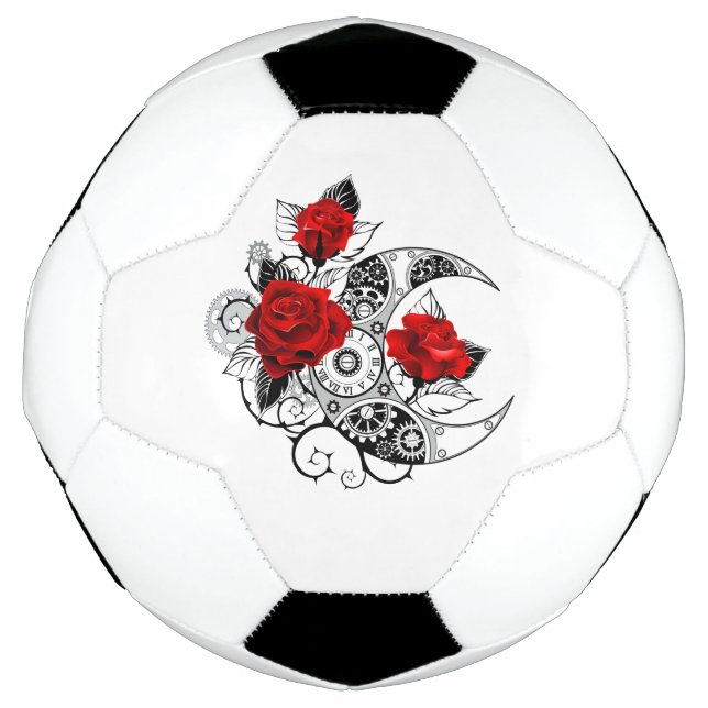 Balón De Fútbol Crescente Mecánico con Rosas Rojas (Anverso)