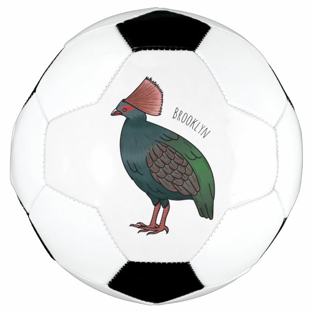 Balón De Fútbol Crested partridge bird cartoon illustration  (Anverso)