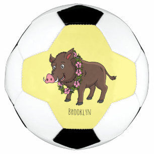 Balón De Fútbol Cría de jabalí y flores de personalizado