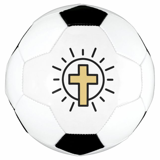 Balón De Fútbol Cruz cristiana simple (Anverso)
