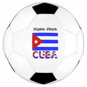 Balón De Fútbol Cuba Bandera Cubana Azul Claro Nombre Personalizad