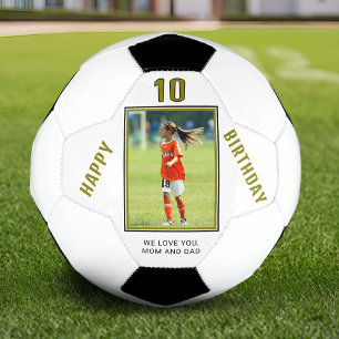 Balón De Fútbol Cumpleaños Feliz Moderno Foto Personalizada