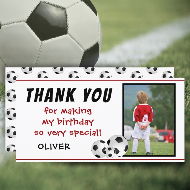 Balón de fútbol Cumpleaños Gracias tarjeta de foto (Subido por el creador)
