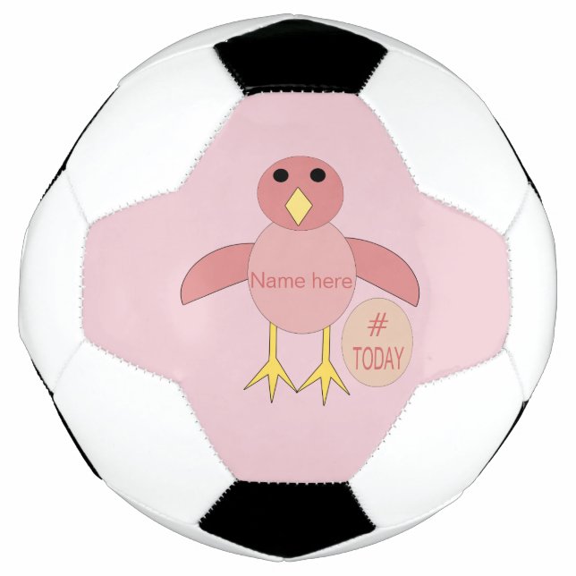 Balón de Fútbol Cumpleaños Personalizado de Pollit (Anverso)