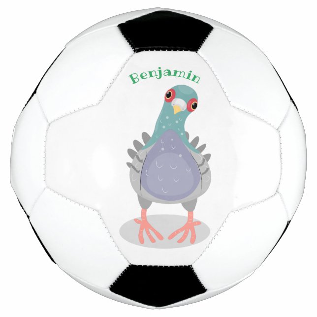 Balón De Fútbol Curioso ilustracion personalizado de palomas (Anverso)
