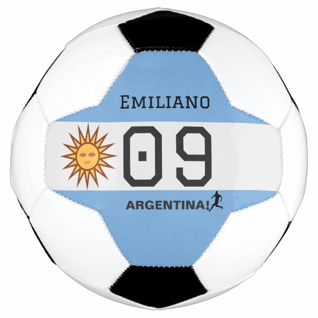 Balón De Fútbol Custom Albiceleste Sun Flag Athlete Graphic (Anverso)