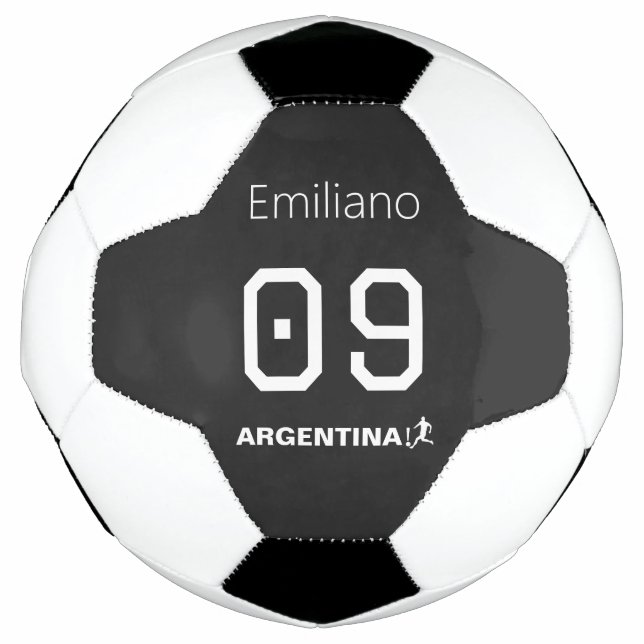 Balón De Fútbol Custom Minimalist Argentinian National Athlete  (Anverso)