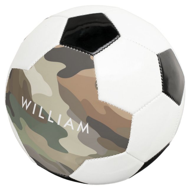 Balón De Fútbol Custom Name Camouflage Pattern Soccer Ball (Tres cuartos)