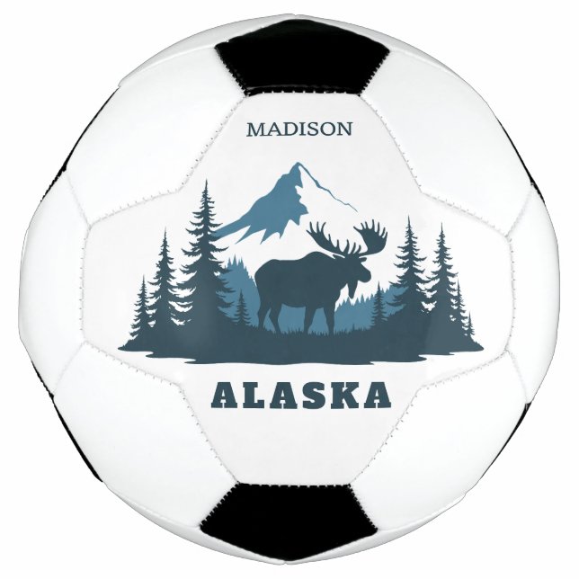 Balón De Fútbol Custom Name & Text ALASKA (Anverso)