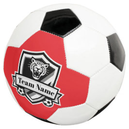 Balón De Fútbol Customisable Soccer Team Jaguar Red Trim Logo