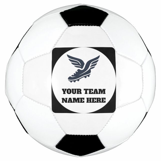 Balón De Fútbol Customisable Soccer Team Winged Football Boot Logo (Anverso)