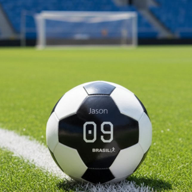 Balón De Fútbol Customizable Brasil Soccer Monochromatic Gear (Subido por el creador)