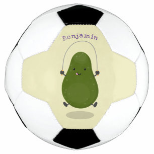Balón De Fútbol Cute aguacate salto cuerda personalizado ilustraci