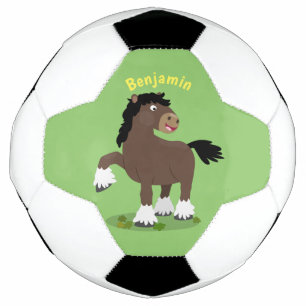 Balón De Fútbol Cute Clydesdale personalizado de caballo ilustraci