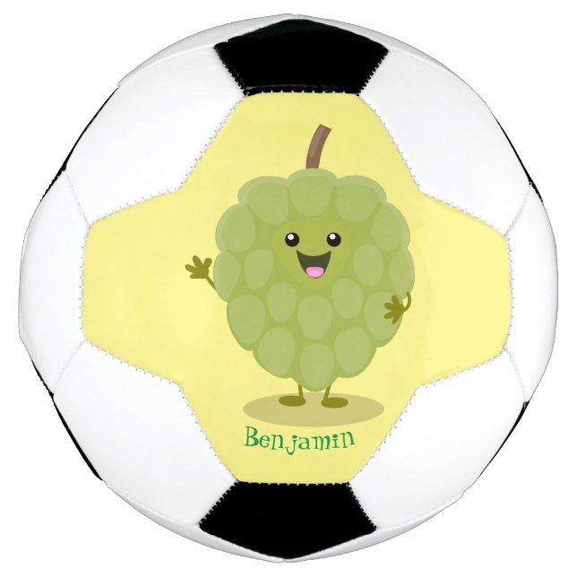 Balón De Fútbol Cute crema crema de manzana cherimoya personalizad (Anverso)