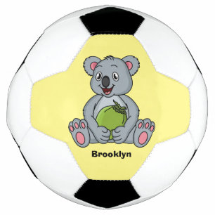Balón De Fútbol Cute koala and coconut cartoon illustration