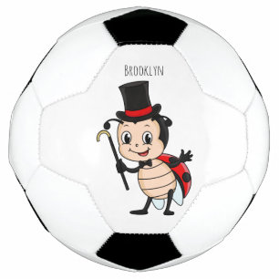 Balón De Fútbol Cute ladybug with top hat and tie cartoon