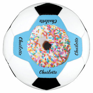 Balón De Fútbol Cute rosa azul donut personalizado moderno
