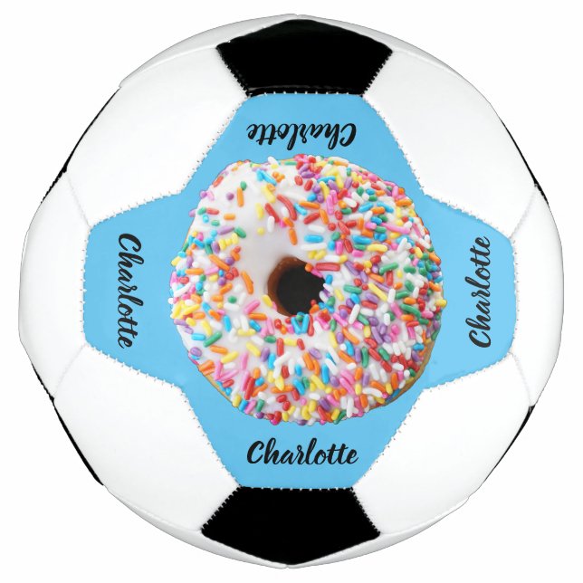 Balón De Fútbol Cute rosa azul donut personalizado moderno (Anverso)