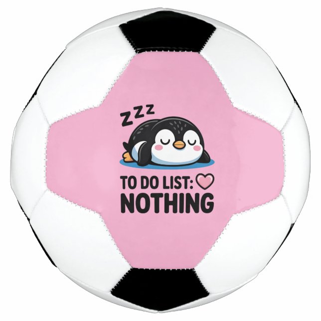 Balón De Fútbol cute sleeping penguin, to do list nothing (Anverso)