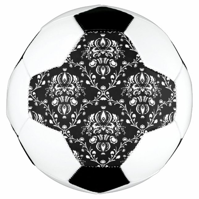 Balón De Fútbol Damasco blanco y negro (Anverso)