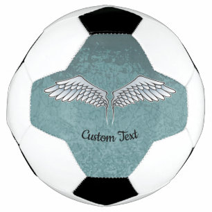 Balón de fútbol de las alas azules-grises