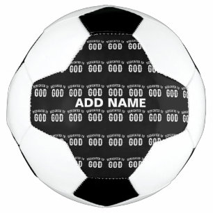 BALÓN DE FÚTBOL DEDICADO A DIOS PERSONALIZABLE GUAY TEXTO BLANCO