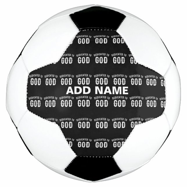 BALÓN DE FÚTBOL DEDICADO A DIOS PERSONALIZABLE GUAY TEXTO BLANCO (Anverso)