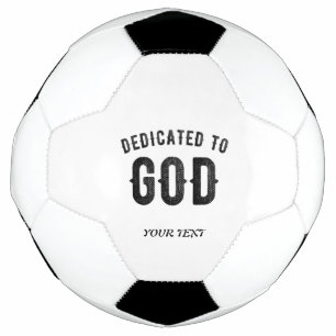 BALÓN DE FÚTBOL DEDICADO A DIOS PERSONALIZABLE GUAY TEXTO NEGRO