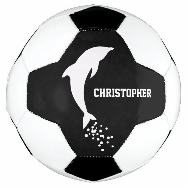 Balón De Fútbol Delfín blanco saltando con bolas de fútbol (Anverso)