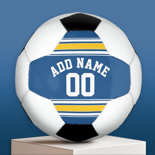 Balón De Fútbol Deportes Jersey Blue y Yellow Strikes Número de no (Custom Soccer Ball)