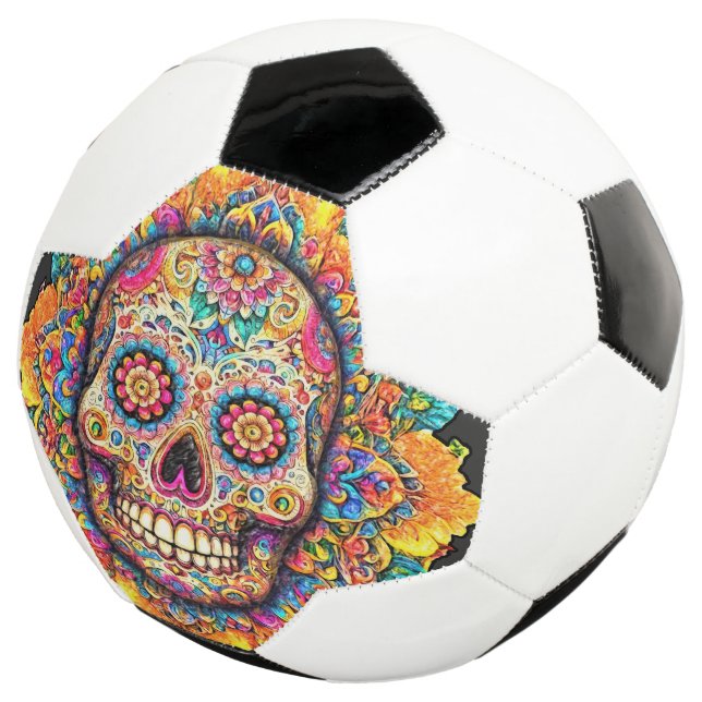 Balón De Fútbol Día de la Calavera del Azúcar Muerto (Tres cuartos)