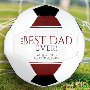 Balón De Fútbol Día del Mejor Padre Negro Rojo