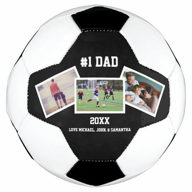 Balón De Fútbol Día del padre de fotos en blanco negro 3 (Anverso)