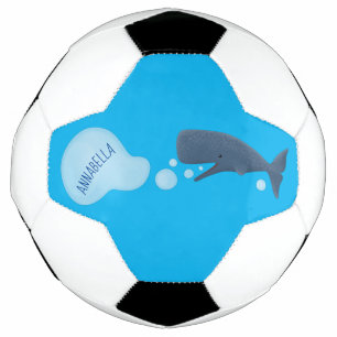 Balón De Fútbol Dibujo animado de una ballena cachalote linda sopl