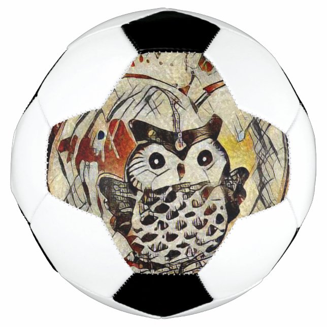 Balón De Fútbol Dibujo de búho (Anverso)