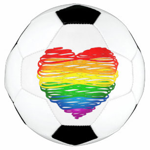 Balón De Fútbol Dibujo de la forma del corazón garabateado por el