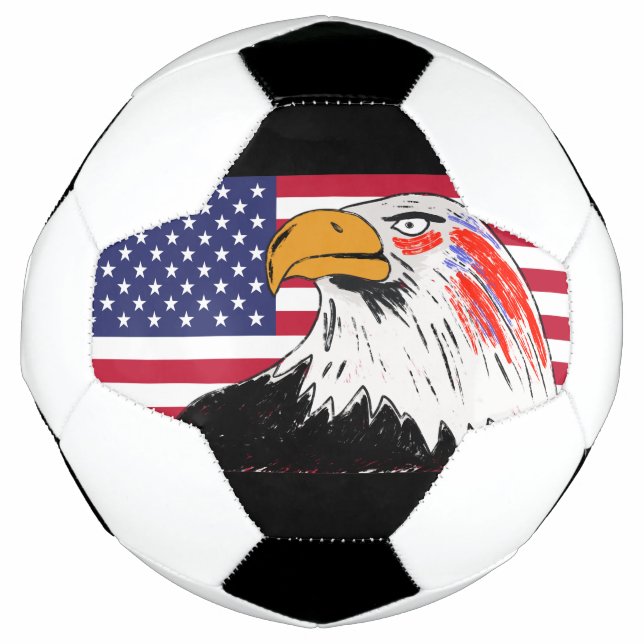 Balón De Fútbol Dibujo estadounidense de un águila (Anverso)