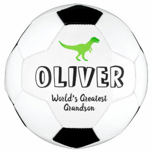 Balón De Fútbol Dinosaurio verde T-rex nombre personalizado regalo